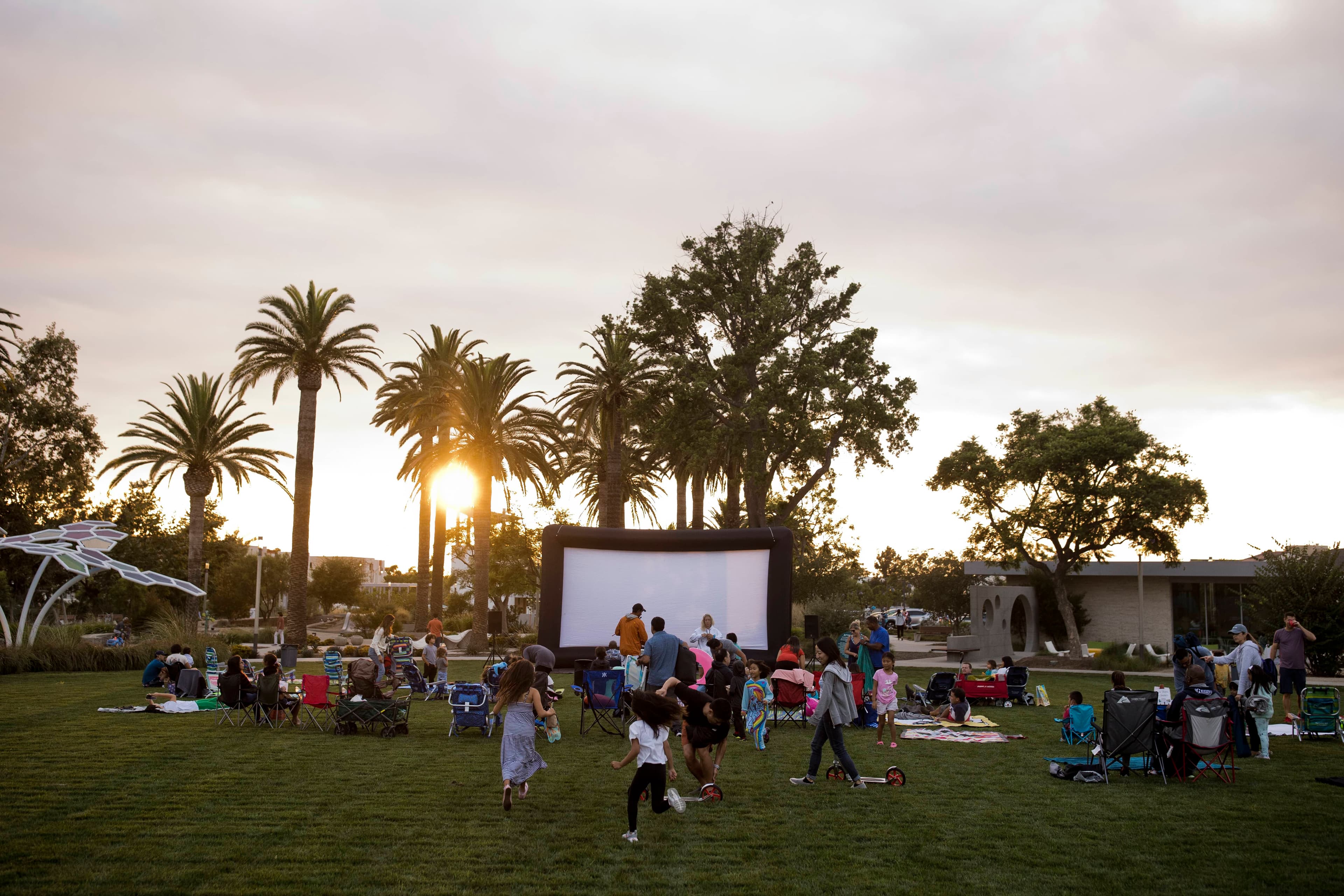 A Neighborhood Movie in the Park Night