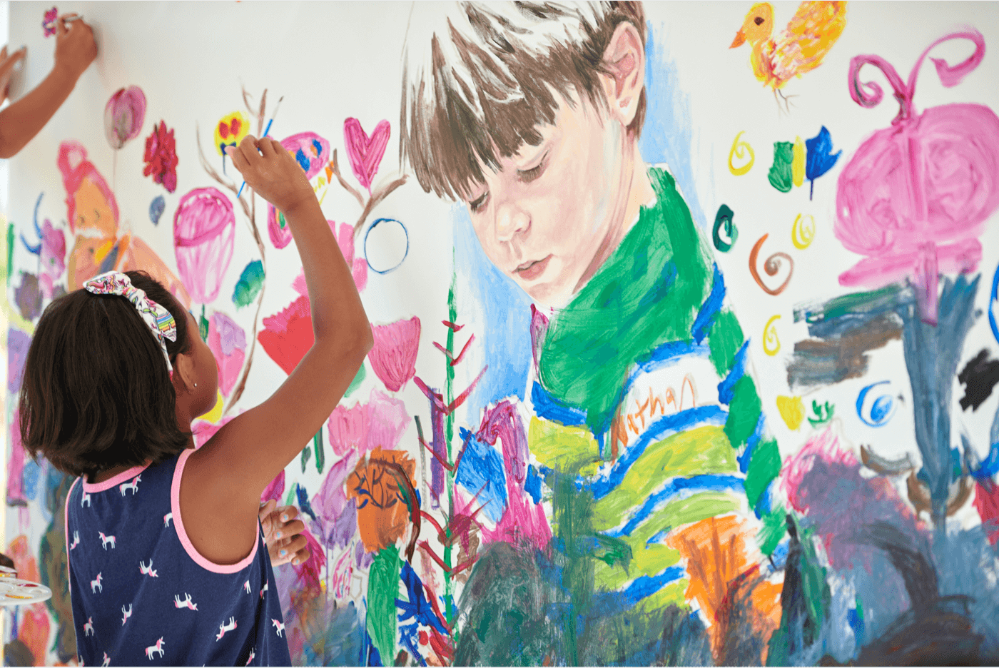 girl and mural